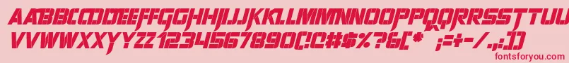 フォントSharpAvienneItalic – ピンクの背景に赤い文字