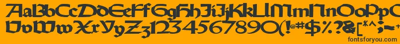 Oldystyletype102Bold-Schriftart – Schwarze Schriften auf orangefarbenem Hintergrund