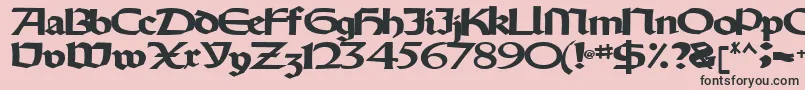Oldystyletype102Bold-fontti – mustat fontit vaaleanpunaisella taustalla