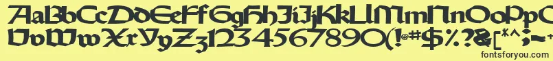 Шрифт Oldystyletype102Bold – чёрные шрифты на жёлтом фоне