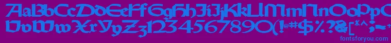 Fonte Oldystyletype102Bold – fontes azuis em um fundo violeta