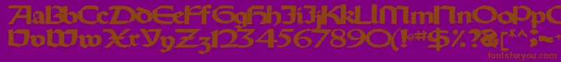 Oldystyletype102Bold-fontti – ruskeat fontit violetilla taustalla