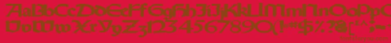 Oldystyletype102Bold-fontti – ruskeat fontit punaisella taustalla