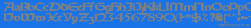 Oldystyletype102Bold-Schriftart – Graue Schriften auf blauem Hintergrund