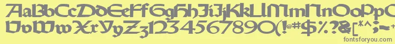 フォントOldystyletype102Bold – 黄色の背景に灰色の文字