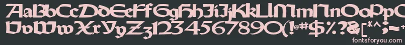 Шрифт Oldystyletype102Bold – розовые шрифты на чёрном фоне