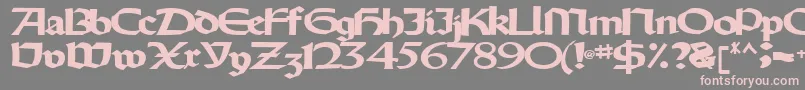 Czcionka Oldystyletype102Bold – różowe czcionki na szarym tle