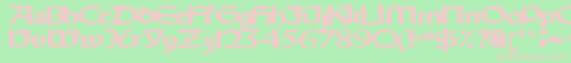 Шрифт Oldystyletype102Bold – розовые шрифты на зелёном фоне