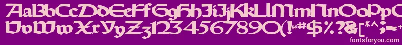 Шрифт Oldystyletype102Bold – розовые шрифты на фиолетовом фоне