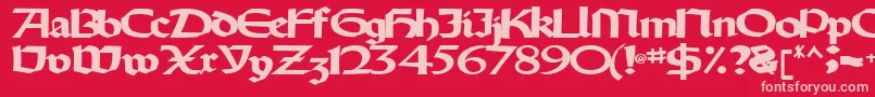 Шрифт Oldystyletype102Bold – розовые шрифты на красном фоне