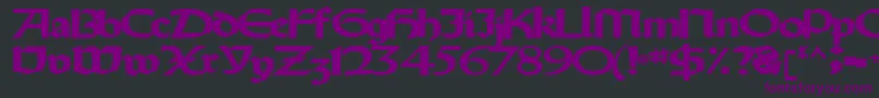 フォントOldystyletype102Bold – 黒い背景に紫のフォント