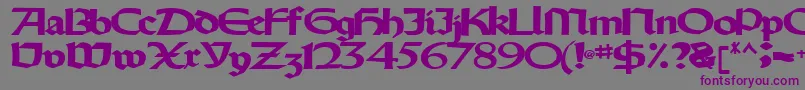 フォントOldystyletype102Bold – 紫色のフォント、灰色の背景