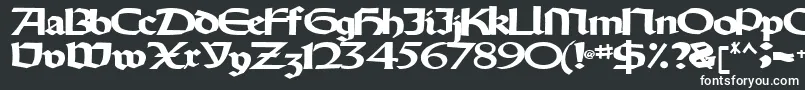 Oldystyletype102Bold-fontti – valkoiset fontit mustalla taustalla