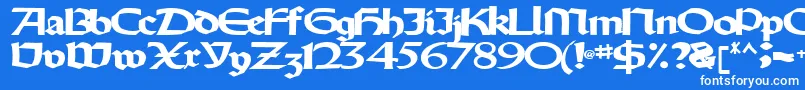Oldystyletype102Bold-Schriftart – Weiße Schriften auf blauem Hintergrund