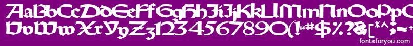 Czcionka Oldystyletype102Bold – białe czcionki na fioletowym tle