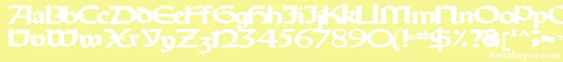 Шрифт Oldystyletype102Bold – белые шрифты на жёлтом фоне