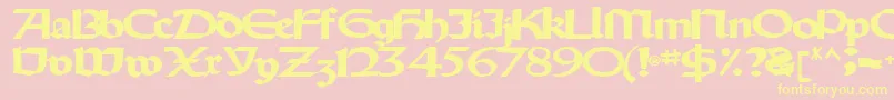 フォントOldystyletype102Bold – 黄色のフォント、ピンクの背景