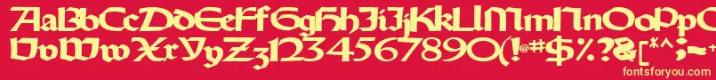 フォントOldystyletype102Bold – 黄色の文字、赤い背景