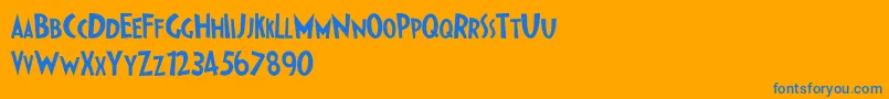 More about IpkissZf Font IpkissZf Font – Blue Fonts on Orange Background
