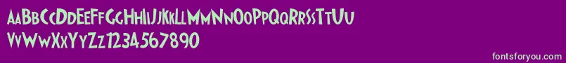 IpkissZf Font – Green Fonts on Purple Background