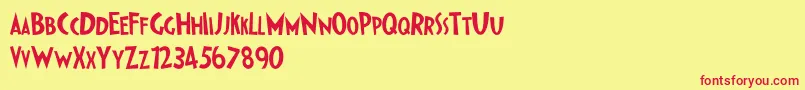 IpkissZf Font – Red Fonts on Yellow Background