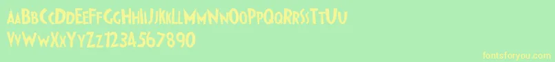 IpkissZf Font – Yellow Fonts on Green Background