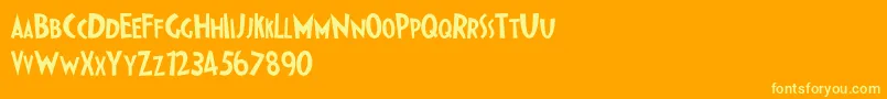 Шрифт IpkissZf – жёлтые шрифты на оранжевом фоне