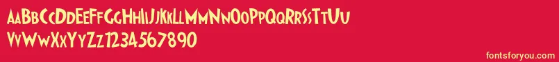IpkissZf Font – Yellow Fonts on Red Background