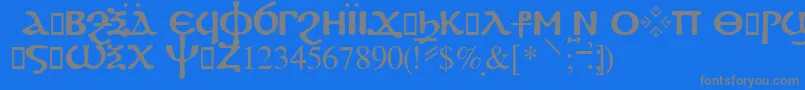 Fayiumssk Font – Gray Fonts on Blue Background