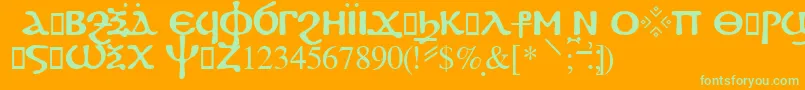 Fayiumssk Font – Green Fonts on Orange Background