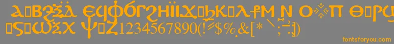Fayiumssk-Schriftart – Orangefarbene Schriften auf grauem Hintergrund