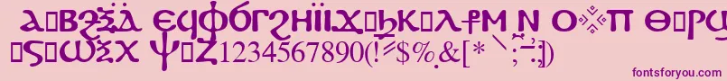 Fayiumssk-fontti – violetit fontit vaaleanpunaisella taustalla