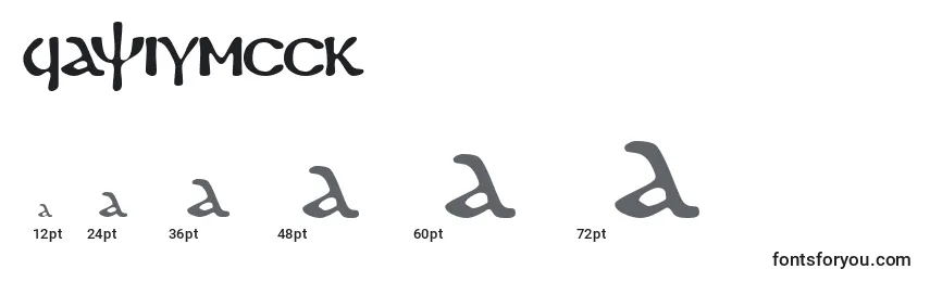Размеры шрифта Fayiumssk