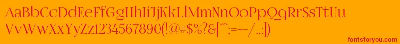 Fogtwono5-Schriftart – Rote Schriften auf orangefarbenem Hintergrund