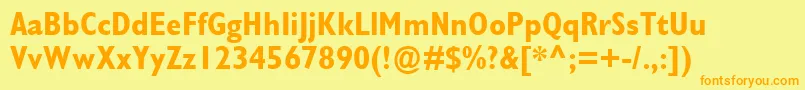 GillSansMtCondensedРџРѕР»СѓР¶РёСЂРЅС‹Р№ Font – Orange Fonts on Yellow Background