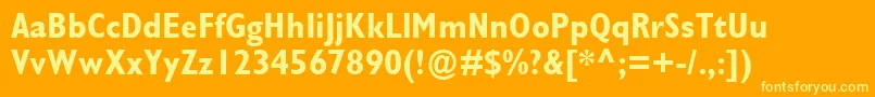 GillSansMtCondensedРџРѕР»СѓР¶РёСЂРЅС‹Р№ Font – Yellow Fonts on Orange Background