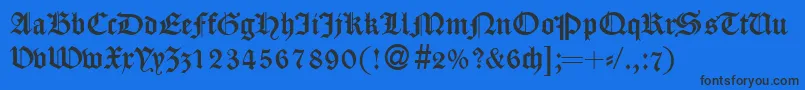 Шрифт CassygothicdbNormal – чёрные шрифты на синем фоне
