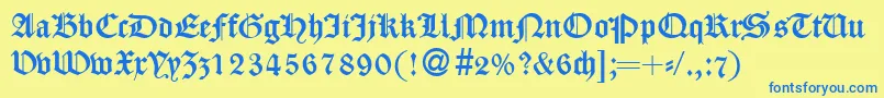 CassygothicdbNormal Font – Blue Fonts on Yellow Background