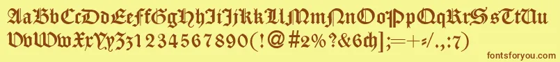 CassygothicdbNormal Font – Brown Fonts on Yellow Background