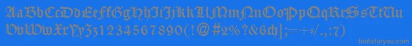 CassygothicdbNormal-fontti – harmaat kirjasimet sinisellä taustalla