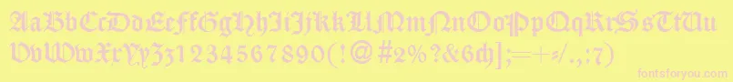 CassygothicdbNormal Font – Pink Fonts on Yellow Background