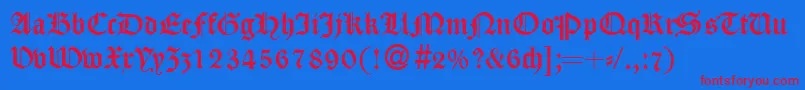 CassygothicdbNormal Font – Red Fonts on Blue Background