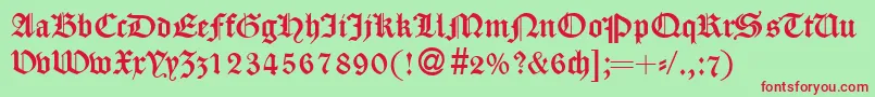 CassygothicdbNormal Font – Red Fonts on Green Background