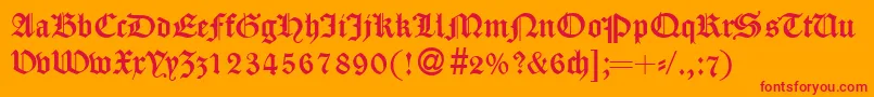 CassygothicdbNormal Font – Red Fonts on Orange Background