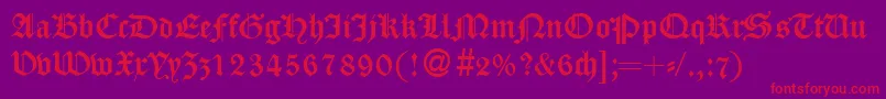 CassygothicdbNormal Font – Red Fonts on Purple Background