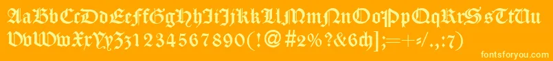 フォントCassygothicdbNormal – オレンジの背景に黄色の文字