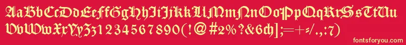 CassygothicdbNormal Font – Yellow Fonts on Red Background