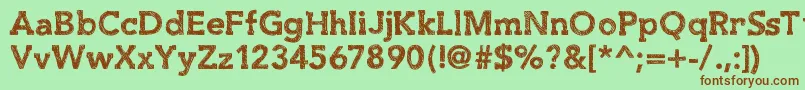 Slabthing Font – Brown Fonts on Green Background