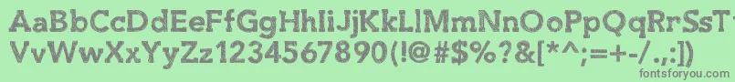 フォントSlabthing – 緑の背景に灰色の文字