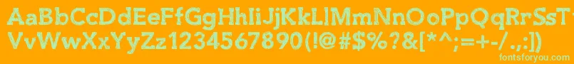 Slabthing Font – Green Fonts on Orange Background